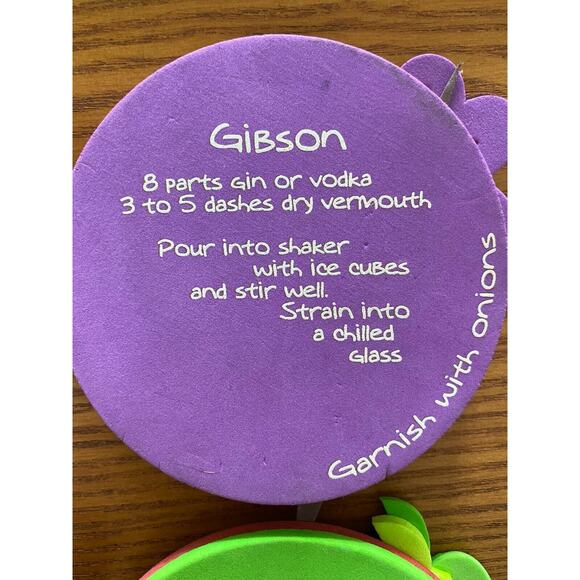 Vintage Coasters Recipe Cards in Funky Foam Cocktail Recipe set of 4 - Picture 10 of 13